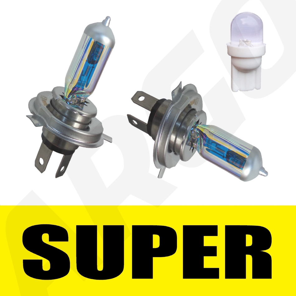 H4 XENON WHITE HEADLIGHT BULBS PEUGEOT 106 107 206 306